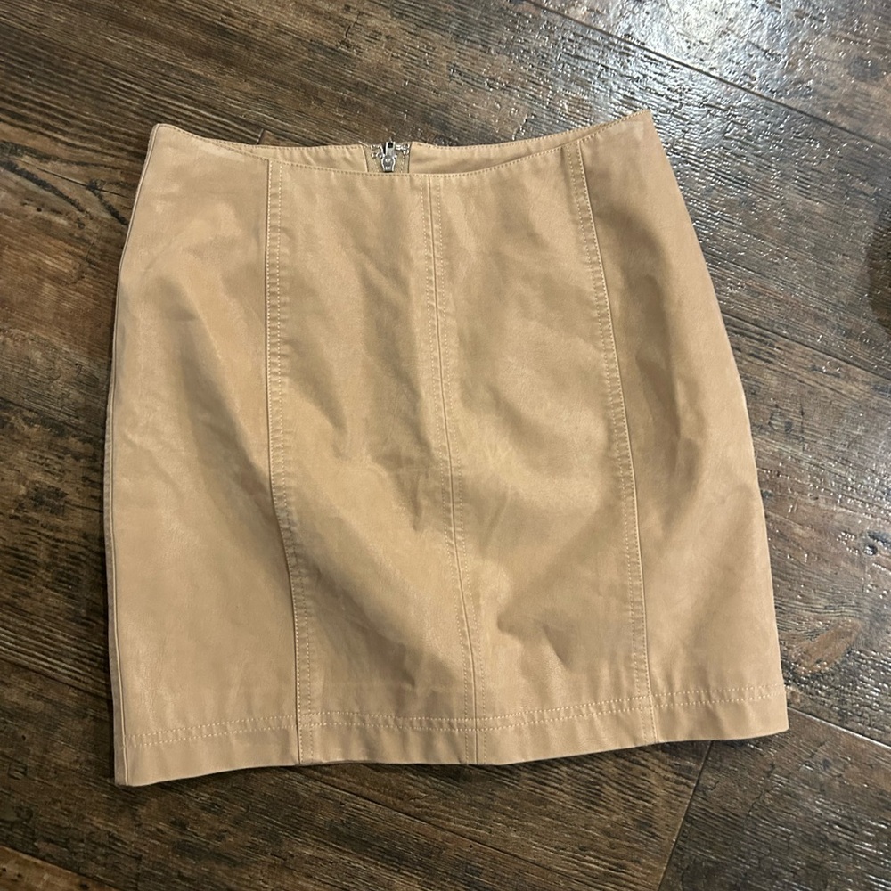 Free People Camel Mini Skirt